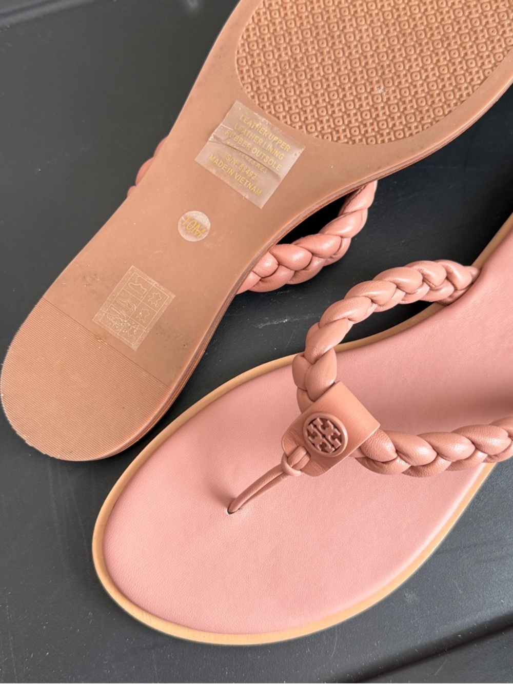 Tory Burch Braided Thong Sandals in Nude Blush - Picture 3 of 4